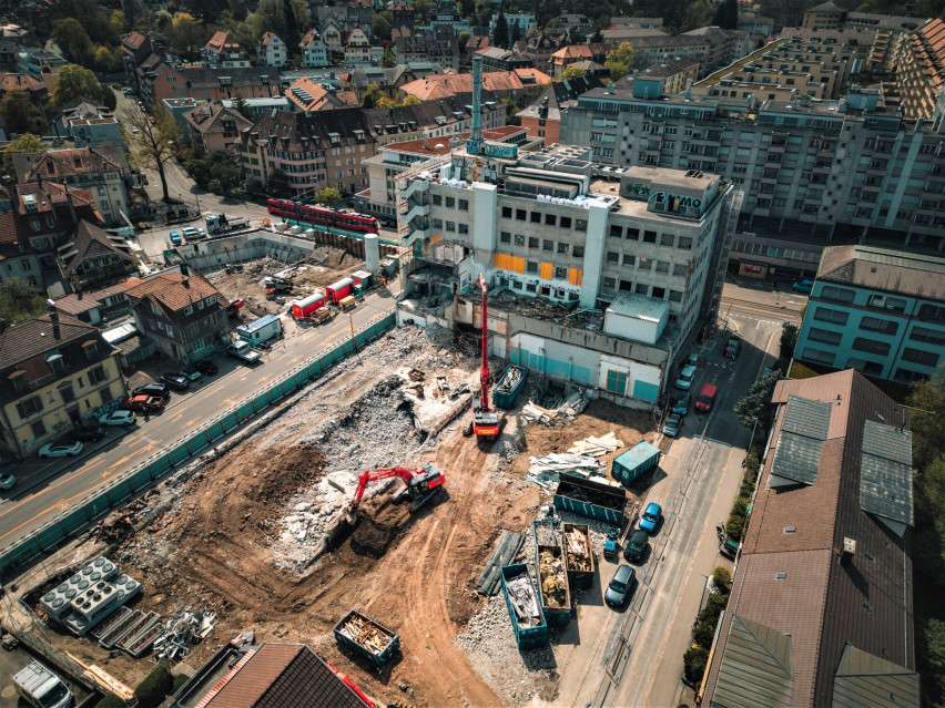 Rückbauarbeiten auf dem Meinen-Areal