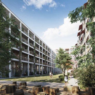 Meinen-Nord: begrünter Innenhof